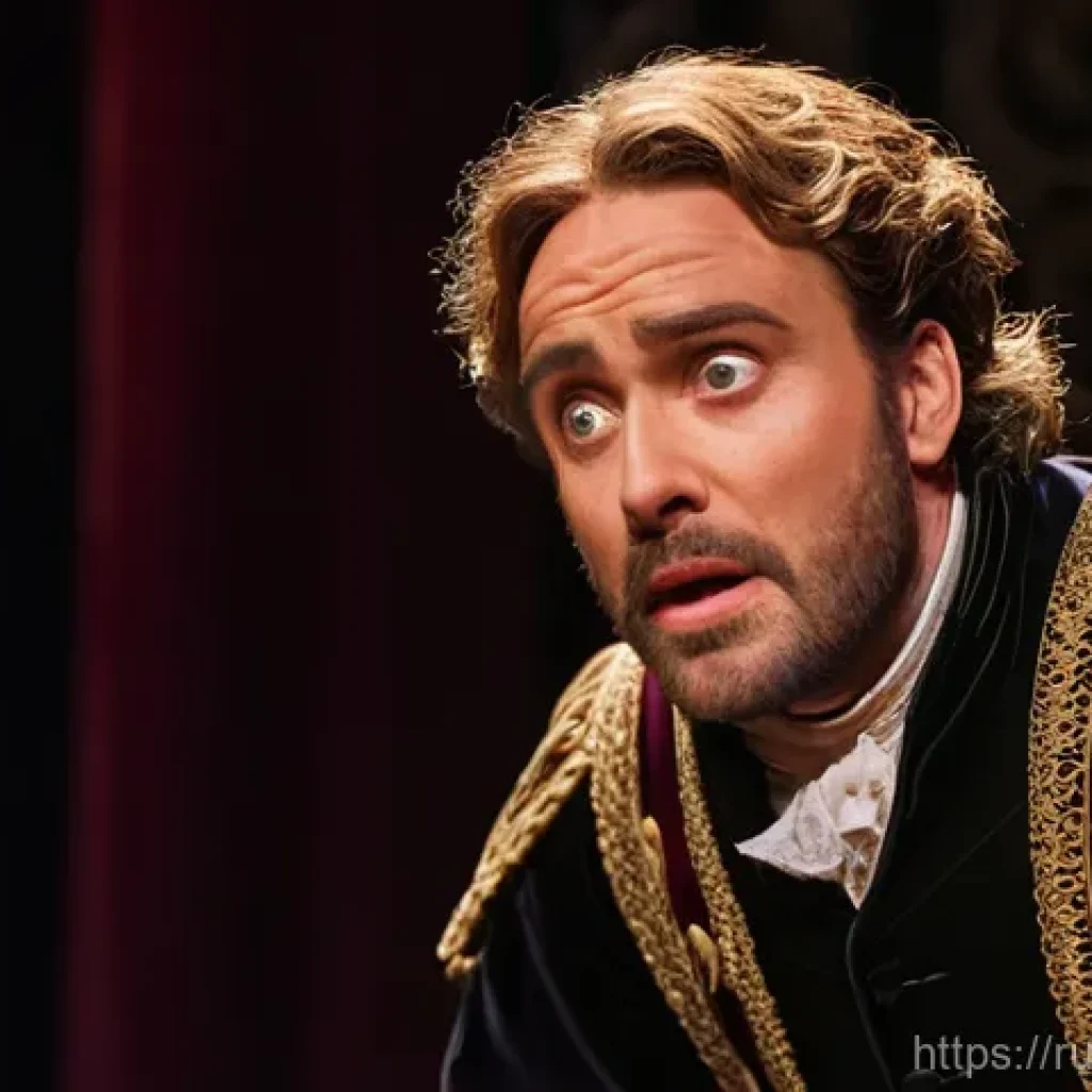 연극배우의 드라마 출연 도전 - **A seasoned theater actor on a grand stage, embodying raw emotion.** The actor, a male in his late ...