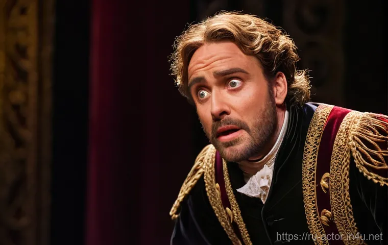 연극배우의 드라마 출연 도전 - **A seasoned theater actor on a grand stage, embodying raw emotion.** The actor, a male in his late ...