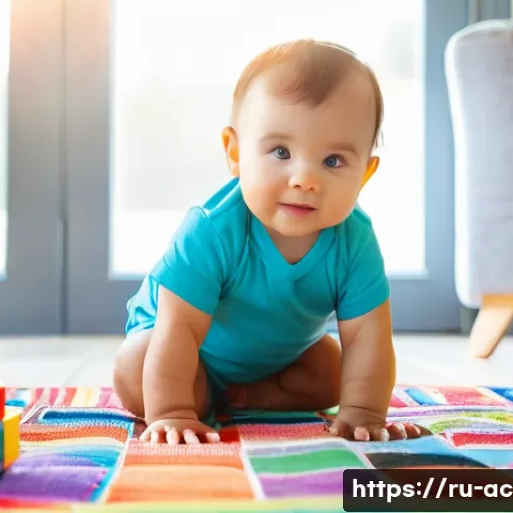 연극배우 연봉협상 팁 - **A playful toddler in a brightly colored romper, crawling on a soft, patterned rug. Toys are scatte...